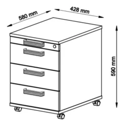 SIGNA AC30 - Rollcontainer Streifengriff Kunststoff Nussbaum