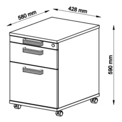 SIGNA AC20 - Rollcontainer Streifengriff Kunststoff Asteiche