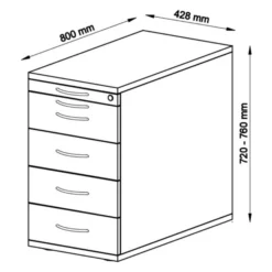SIGNA SC50 - Standcontainer Bügelgriff Metall Asteiche