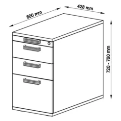 SIGNA SC40 - Standcontainer Streifengriff Kunststoff Ahorn