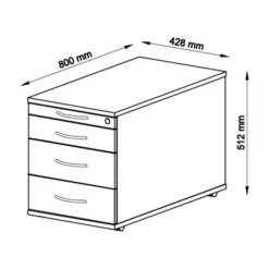SIGNA TC30 - Rollcontainer Bügelgriff Metall Eiche