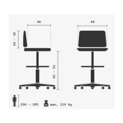 SITNESS 40 HIGHTECH - Drehhocker Schwarz