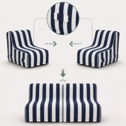 Sitzolo Air - Luftsofa Blau/Weiß