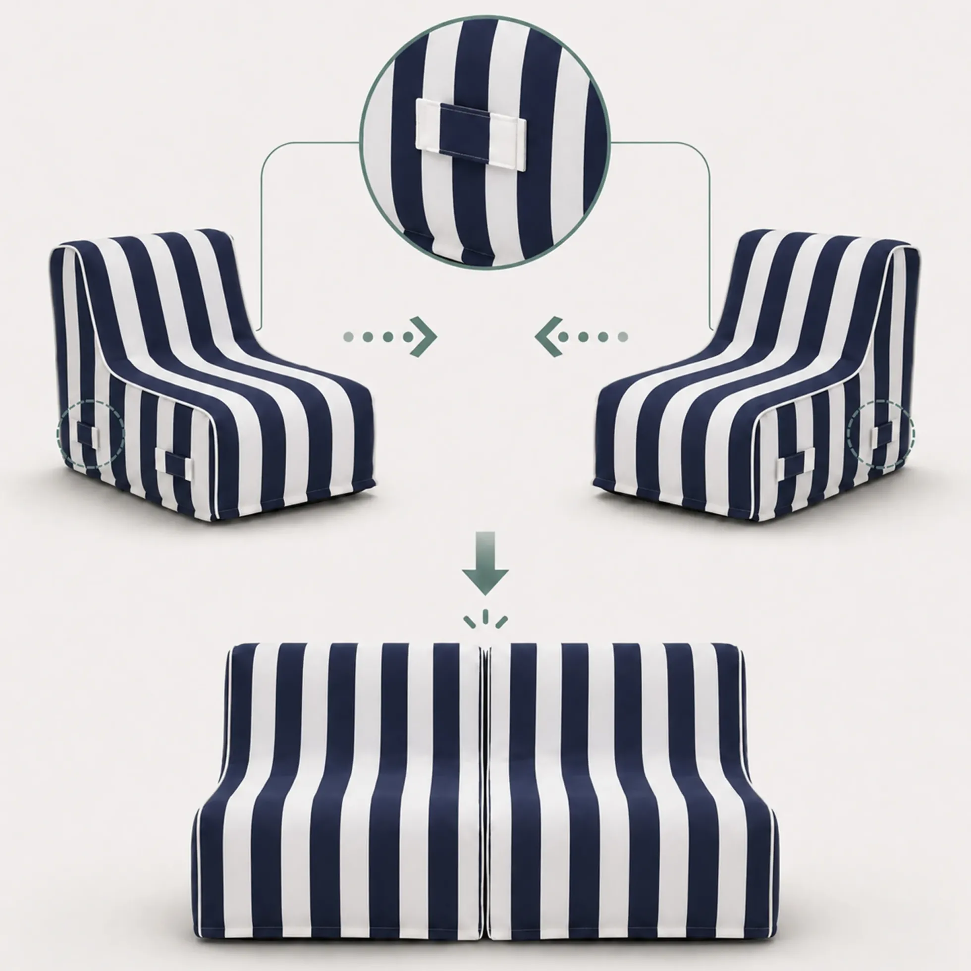 Sitzolo Air - Luftsofa Blau/Weiß