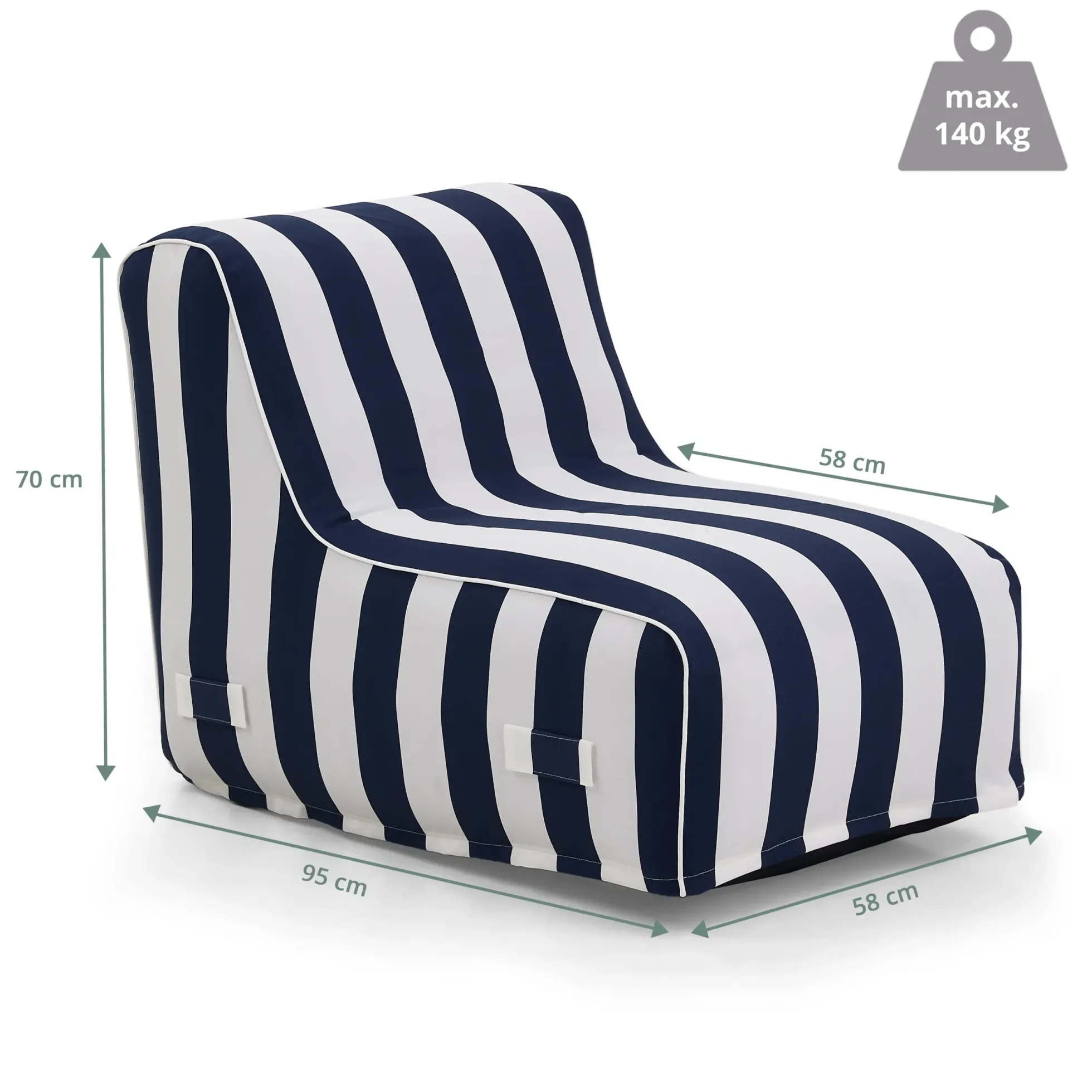 Sitzolo Air - Luftsofa Blau/Weiß