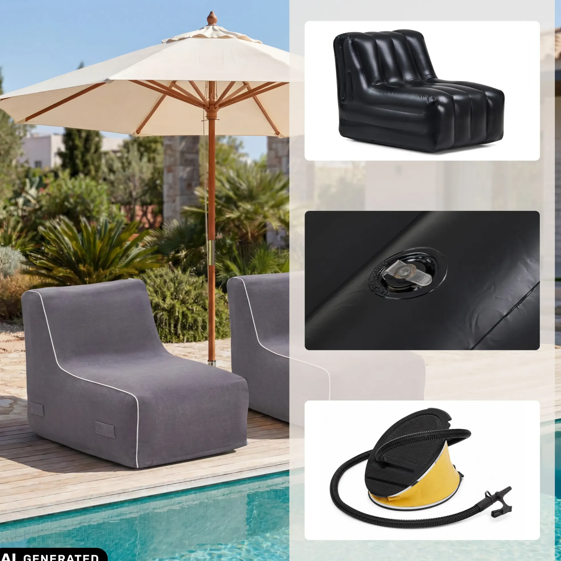 Sitzolo Air - Luftsofa Grau