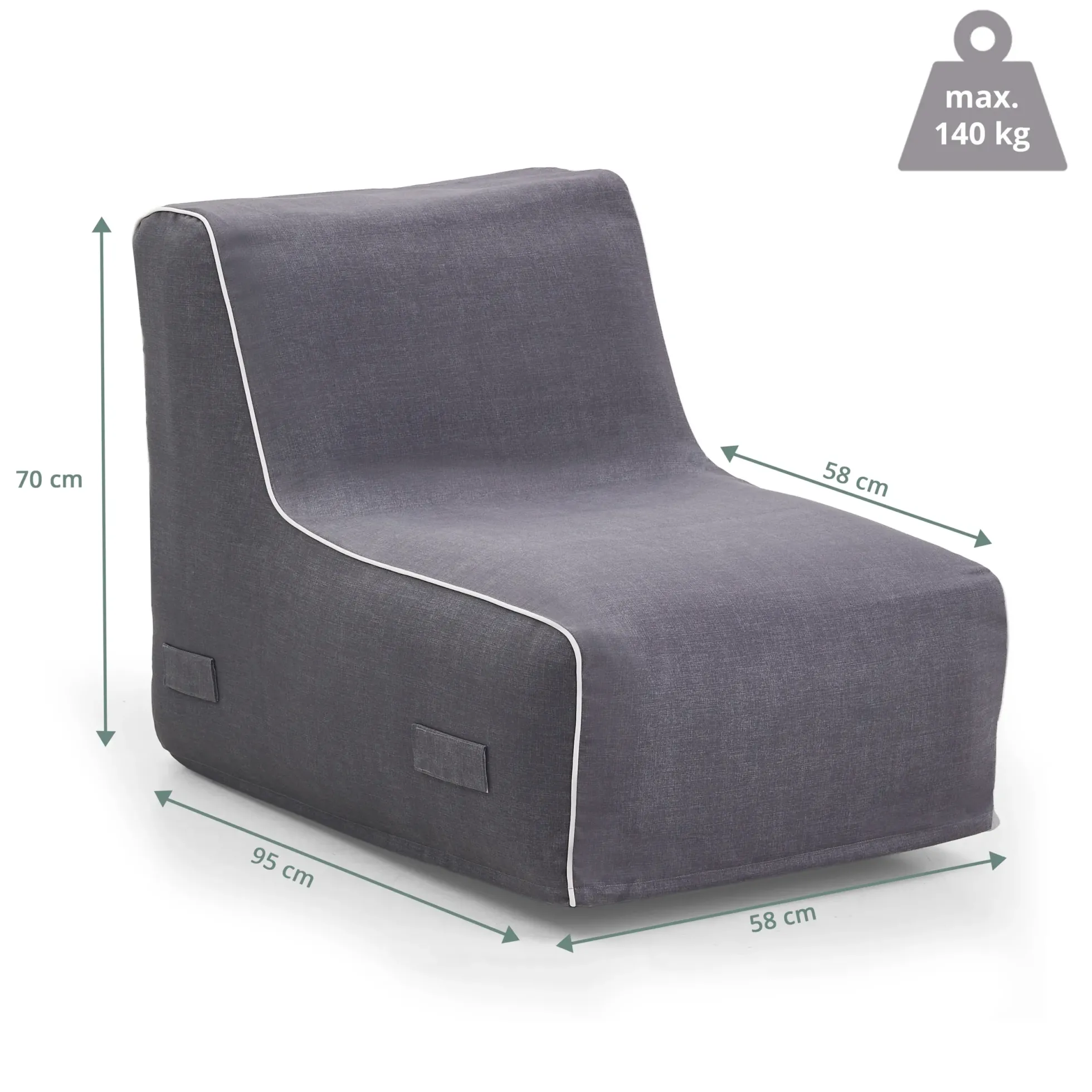 Sitzolo Air - Luftsofa Grau