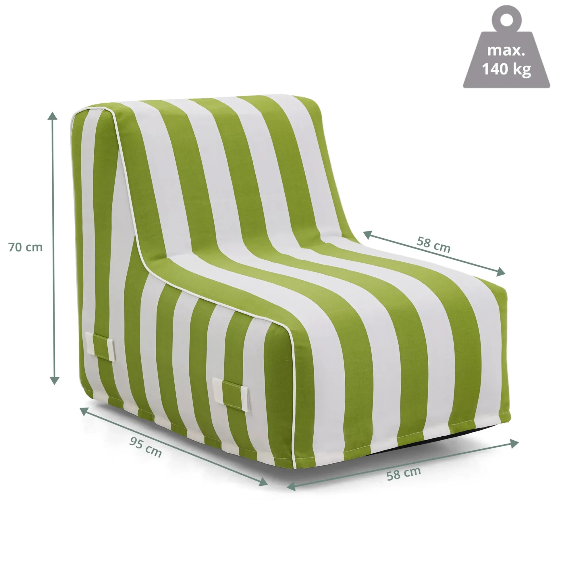 Sitzolo Air - Luftsofa Grün/Weiß
