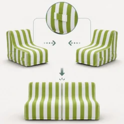 Sitzolo Air - Luftsofa Grün/Weiß