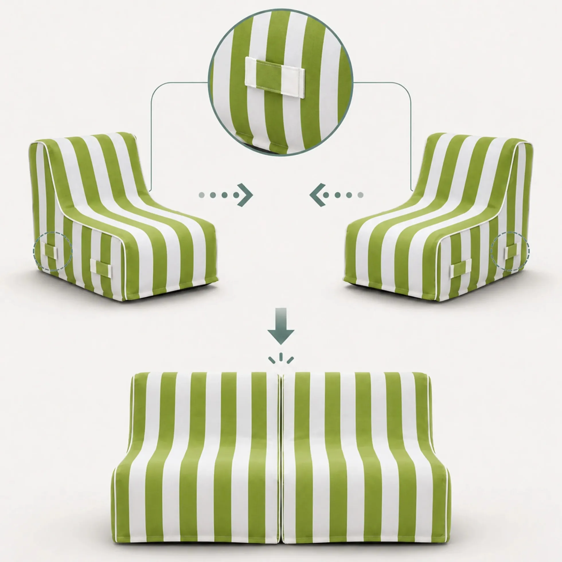 Sitzolo Air - Luftsofa Grün/Weiß