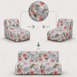 Sitzolo Air - Luftsofa Weiß/Grau/Rosa