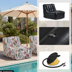 Sitzolo Air - Luftsofa Weiß/Grau/Rosa