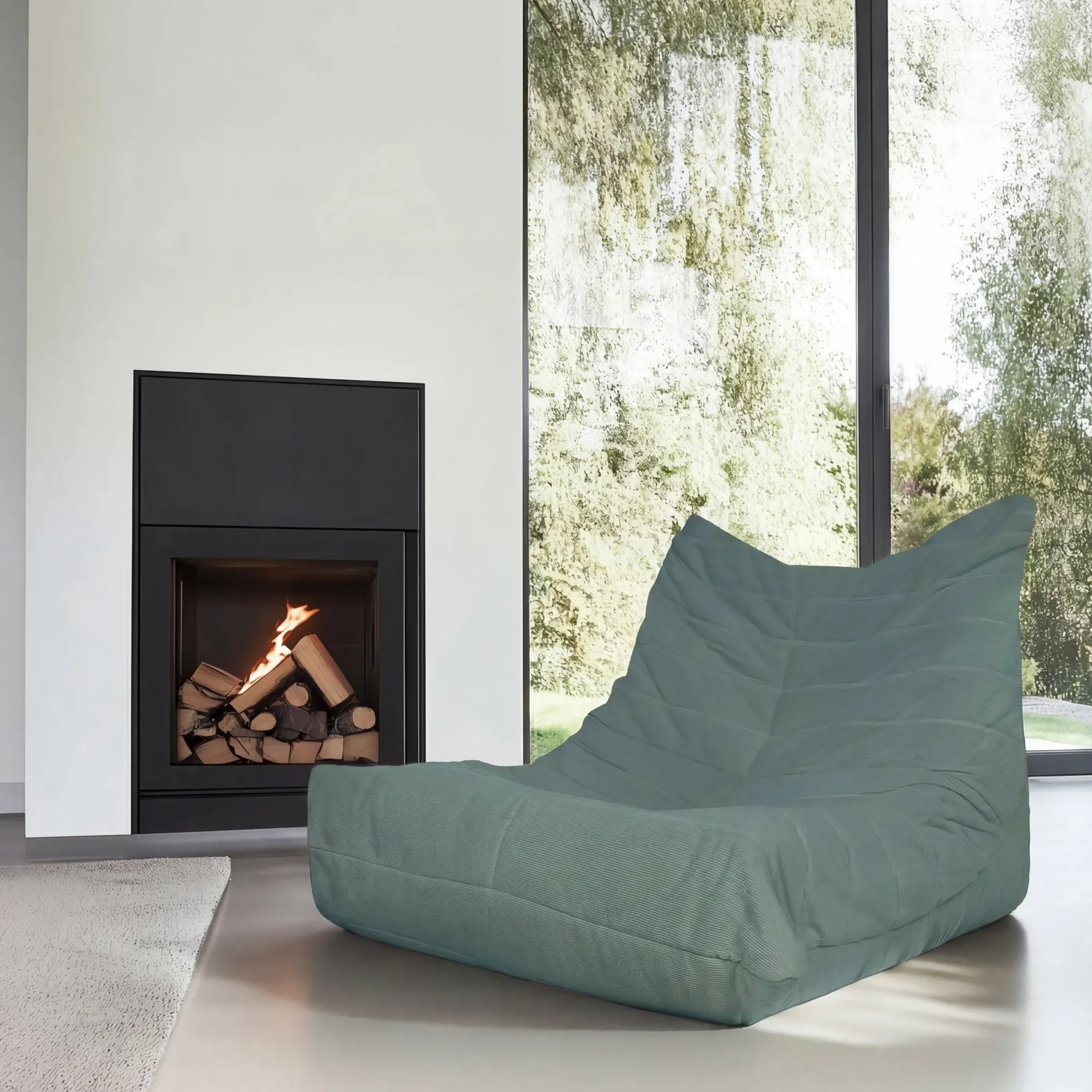 Sitzolo | Stoff - Loungesessel Taubenblau