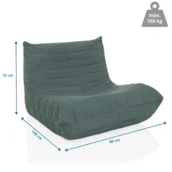 Sitzolo | Stoff - Loungesessel Taubenblau