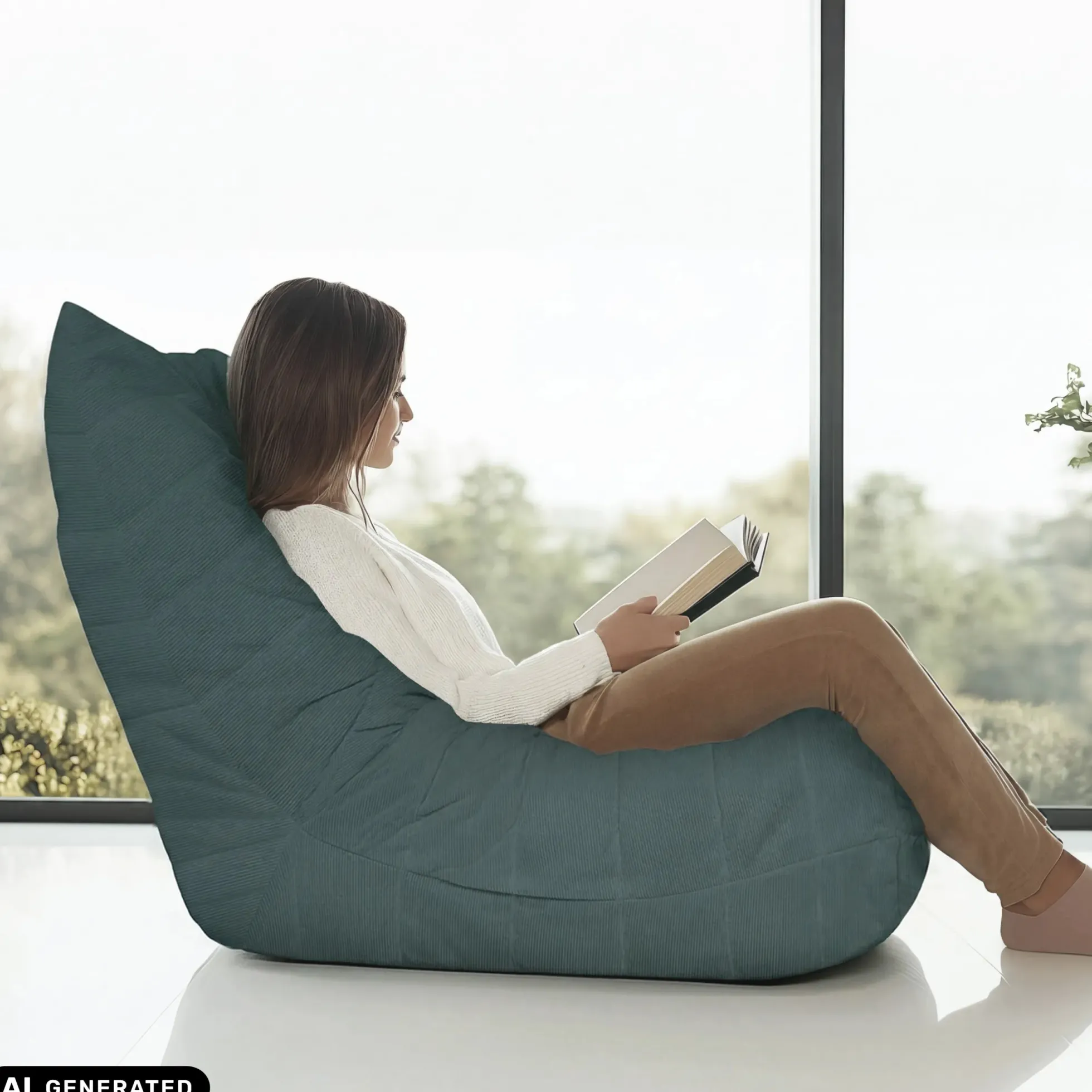 Sitzolo | Stoff - Loungesessel Taubenblau