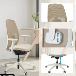 Skandis | ohne Kopfstütze - Profi Bürostuhl Weiß Beige