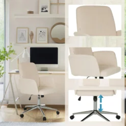 SOLAO CORD - Home Office Bürostuhl Beige