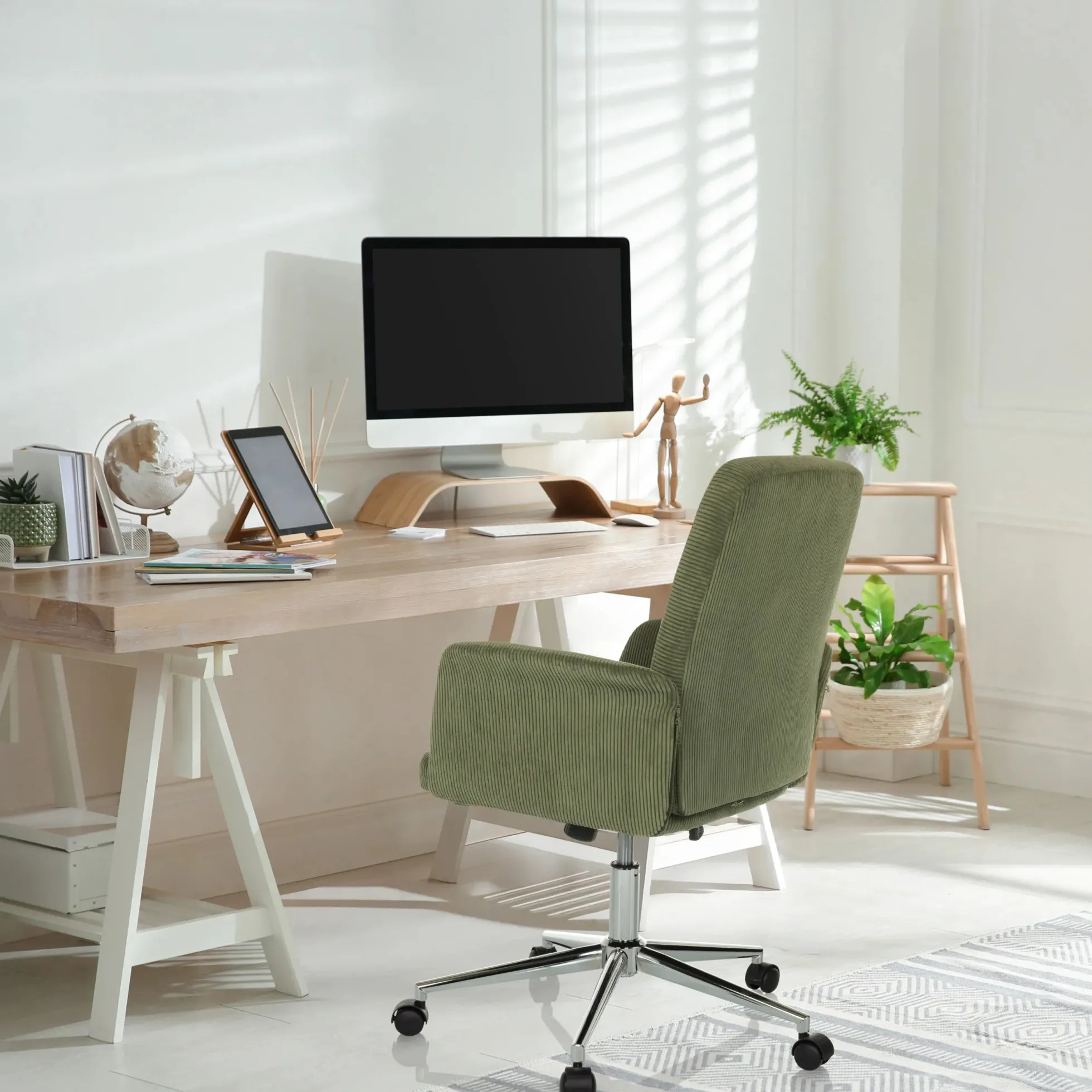 SOLAO CORD - Home Office Bürostuhl Dunkelgrün