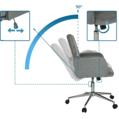 SOLAO CORD - Home Office Bürostuhl Grau