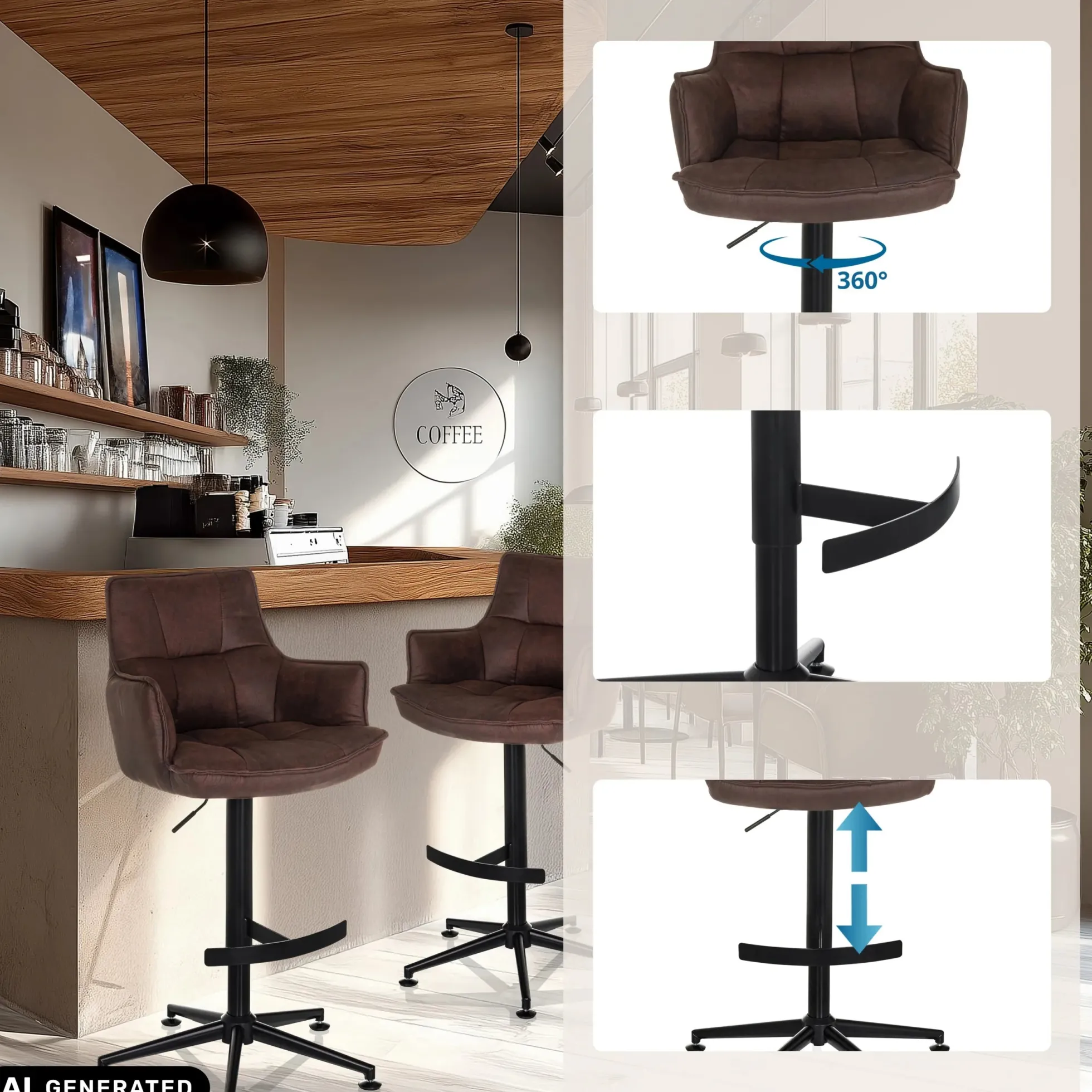 SOLAO LIFE HIGH - Barhocker Braun