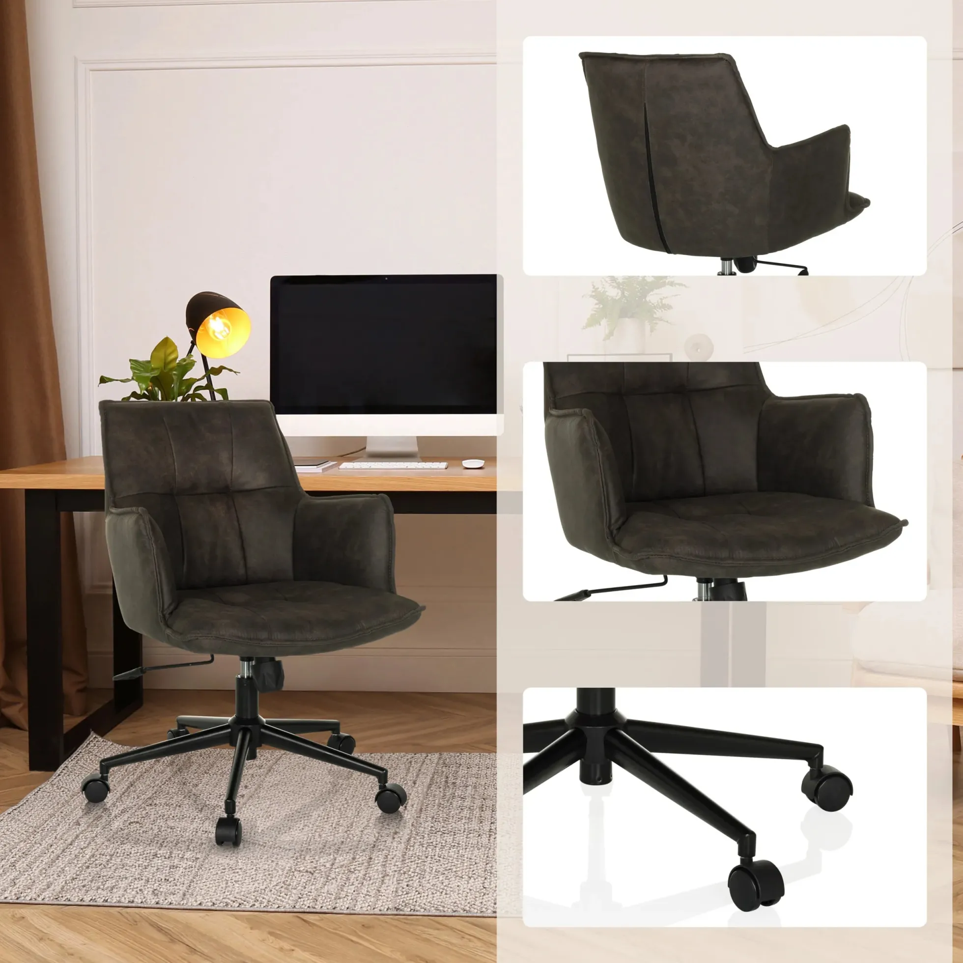SOLAO LIFE - Home Office Bürostuhl Dunkelgrau
