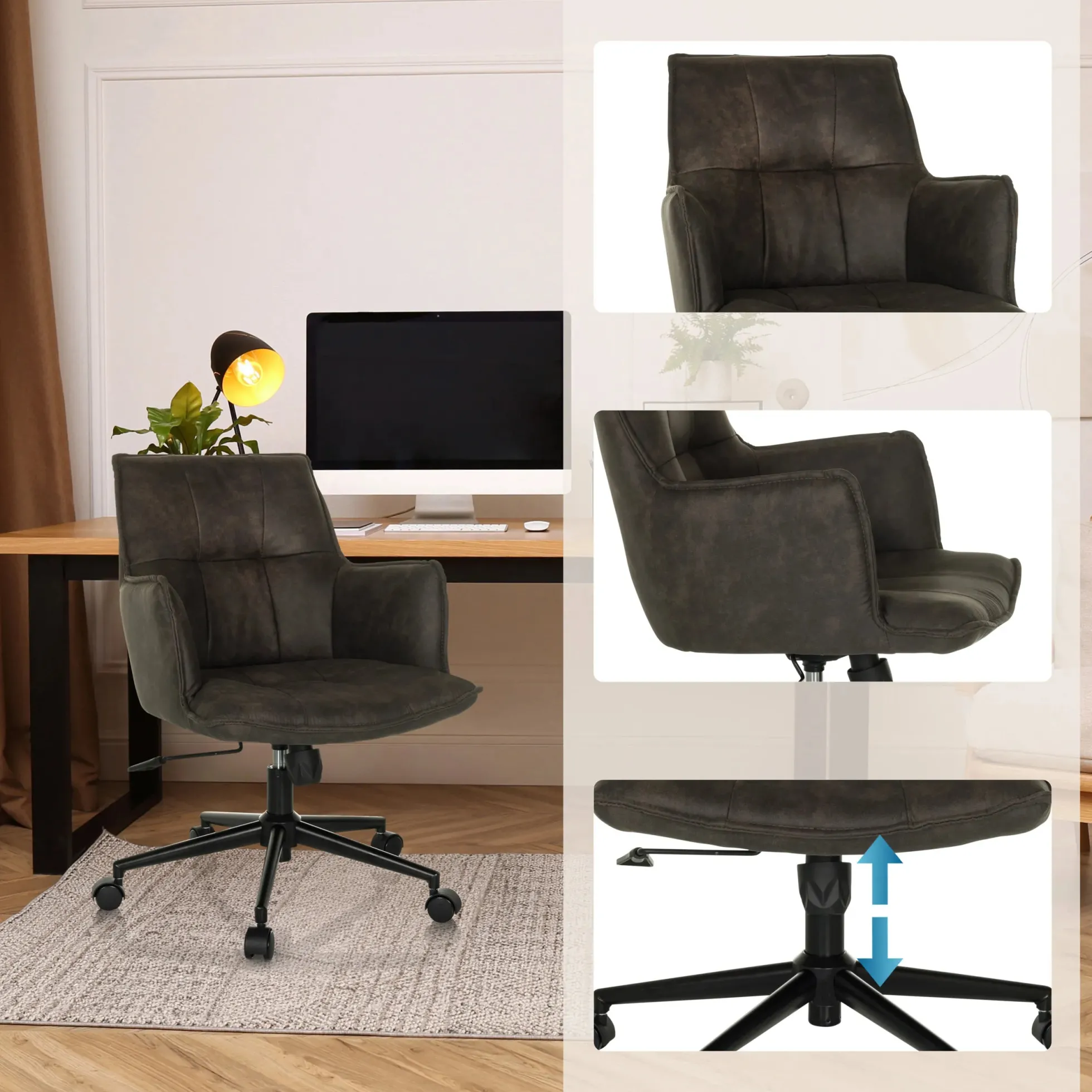 SOLAO LIFE - Home Office Bürostuhl Dunkelgrau