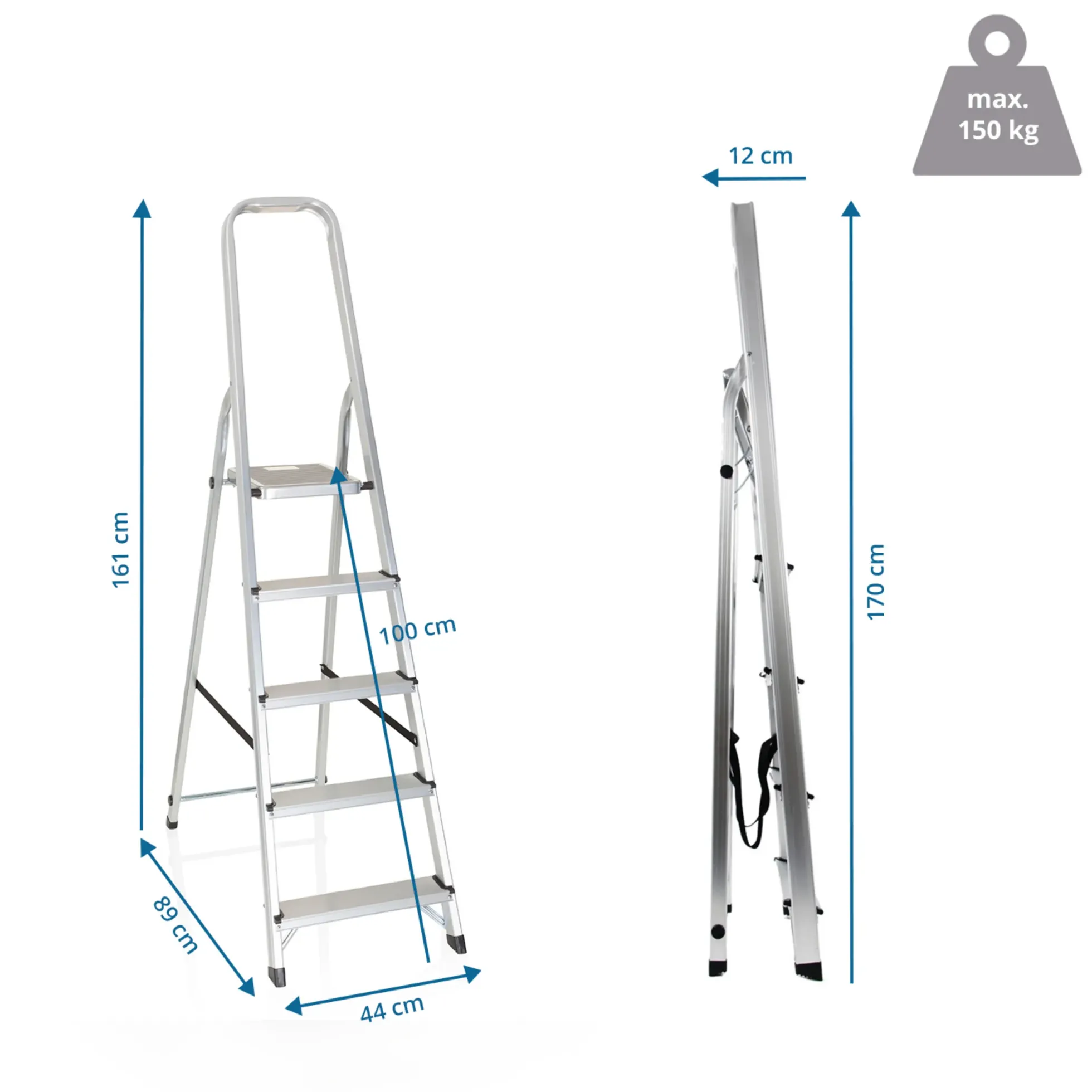 SOLID III | 5 Stufen - Klappleiter Aluminium
