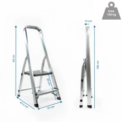 SOLID I | 2 Stufen - Klappleiter Aluminium