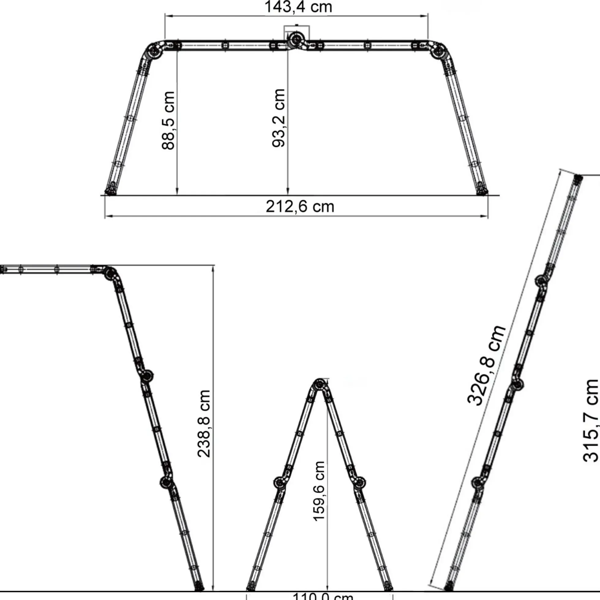 SOLID W3 | 12 Stufen - Klappleiter Aluminium