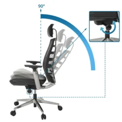 SPINIO ELITE L | Leder/Netz - High End Bürostuhl Schwarz