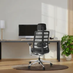 SPINIO ELITE L | Leder/Netz - High End Bürostuhl Schwarz