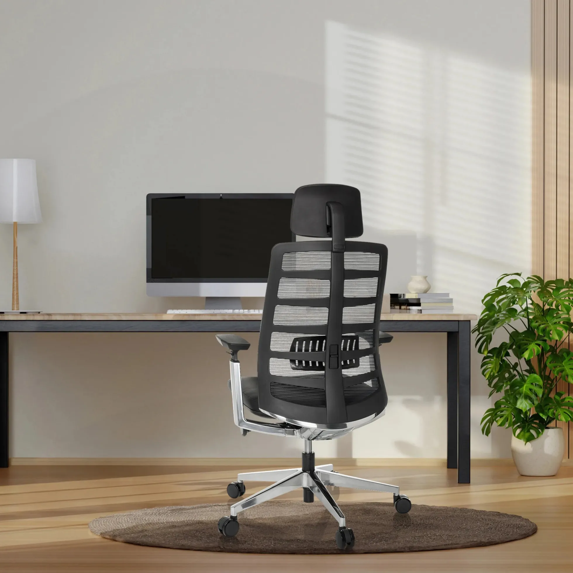 SPINIO ELITE L | Leder/Netz - High End Bürostuhl Schwarz