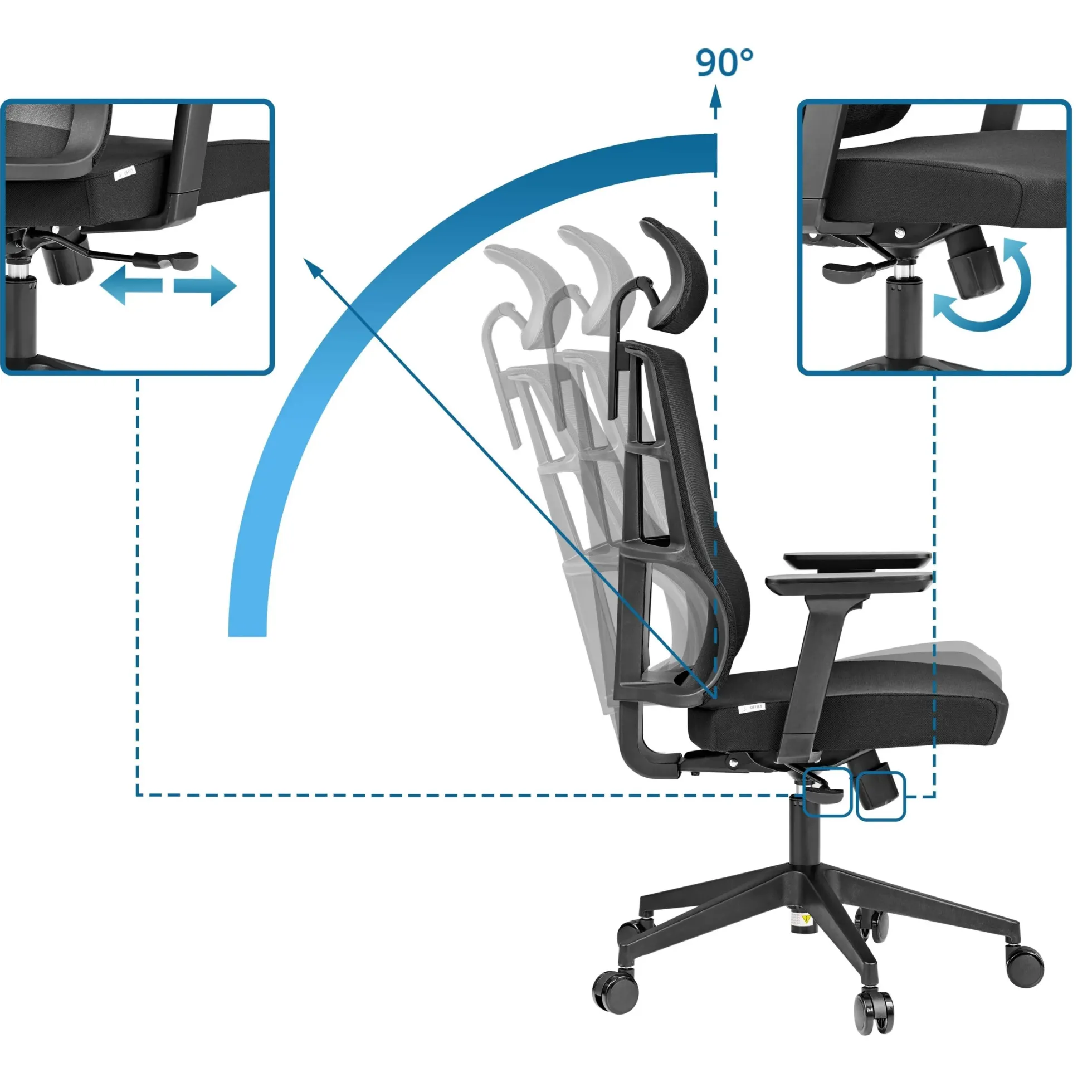 SPINIO PRO - Profi Bürostuhl Schwarz