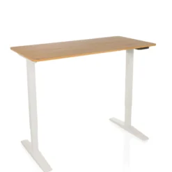 STAND BASIC - Elektrisch höhenverstellbarer Schreibtisch 120 x 60 Weiß/Eiche