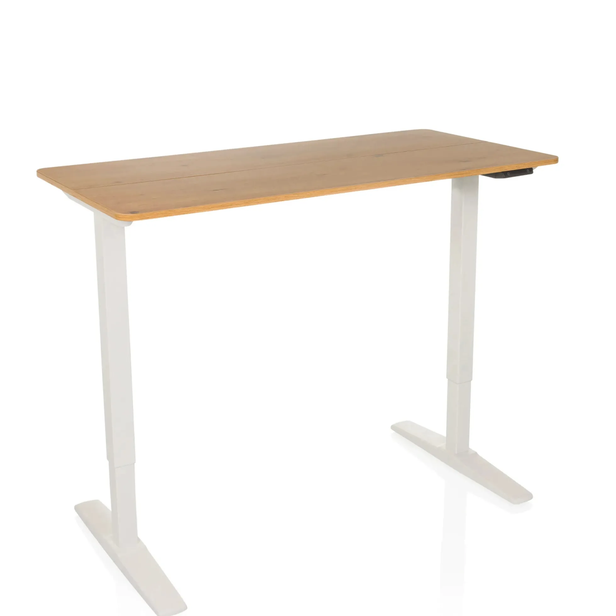 STAND BASIC - Elektrisch höhenverstellbarer Schreibtisch 120 x 60 Weiß/Eiche