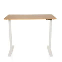 STAND BASIC - Elektrisch höhenverstellbarer Schreibtisch 120 x 60 Weiß/Eiche