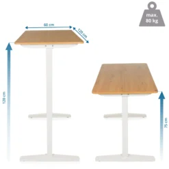 STAND BASIC - Elektrisch höhenverstellbarer Schreibtisch 120 x 60 Weiß/Eiche