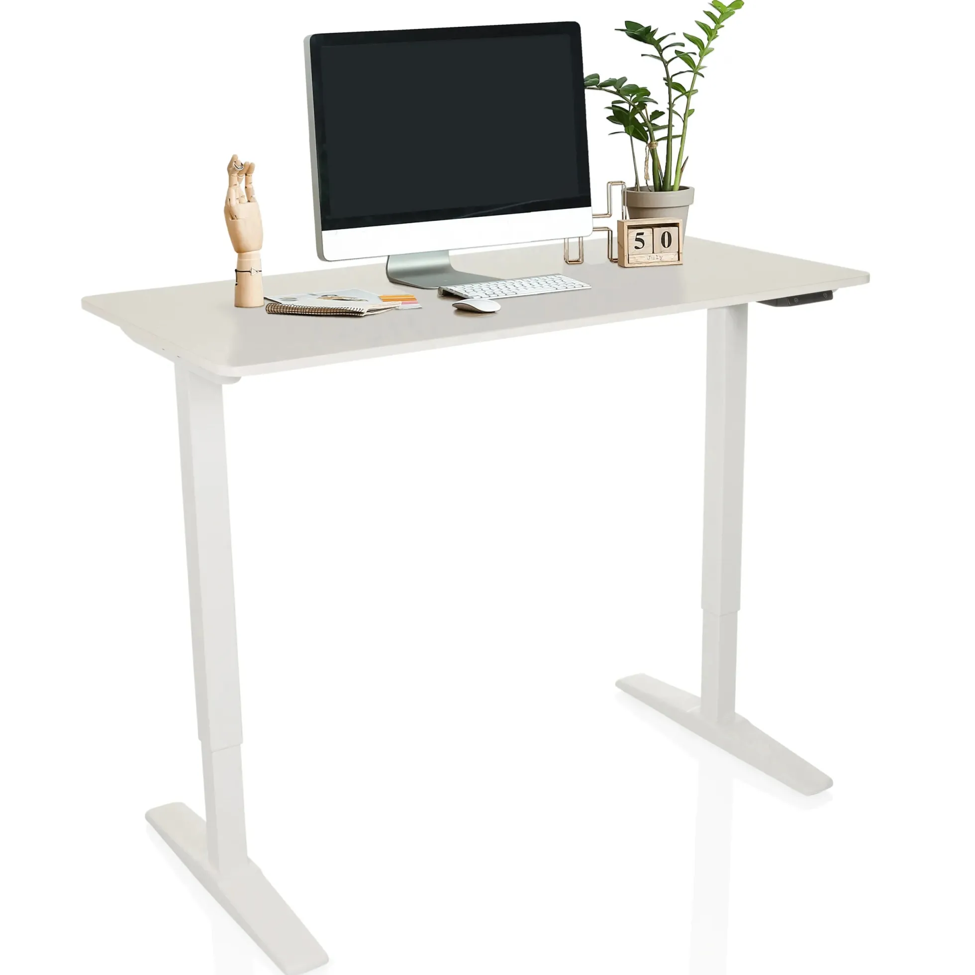 STAND BASIC - Elektrisch höhenverstellbarer Schreibtisch 120 x 60 Weiß
