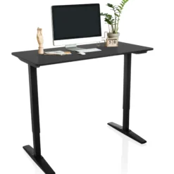 STAND CARBON - Elektrisch höhenverstellbarer Schreibtisch 120 x 60 Schwarz