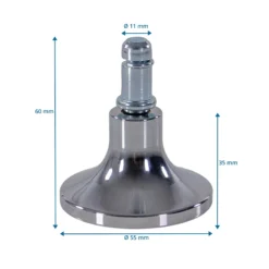 STAND C | 11 mm | Teppichboden - Stuhlgleiter Silber