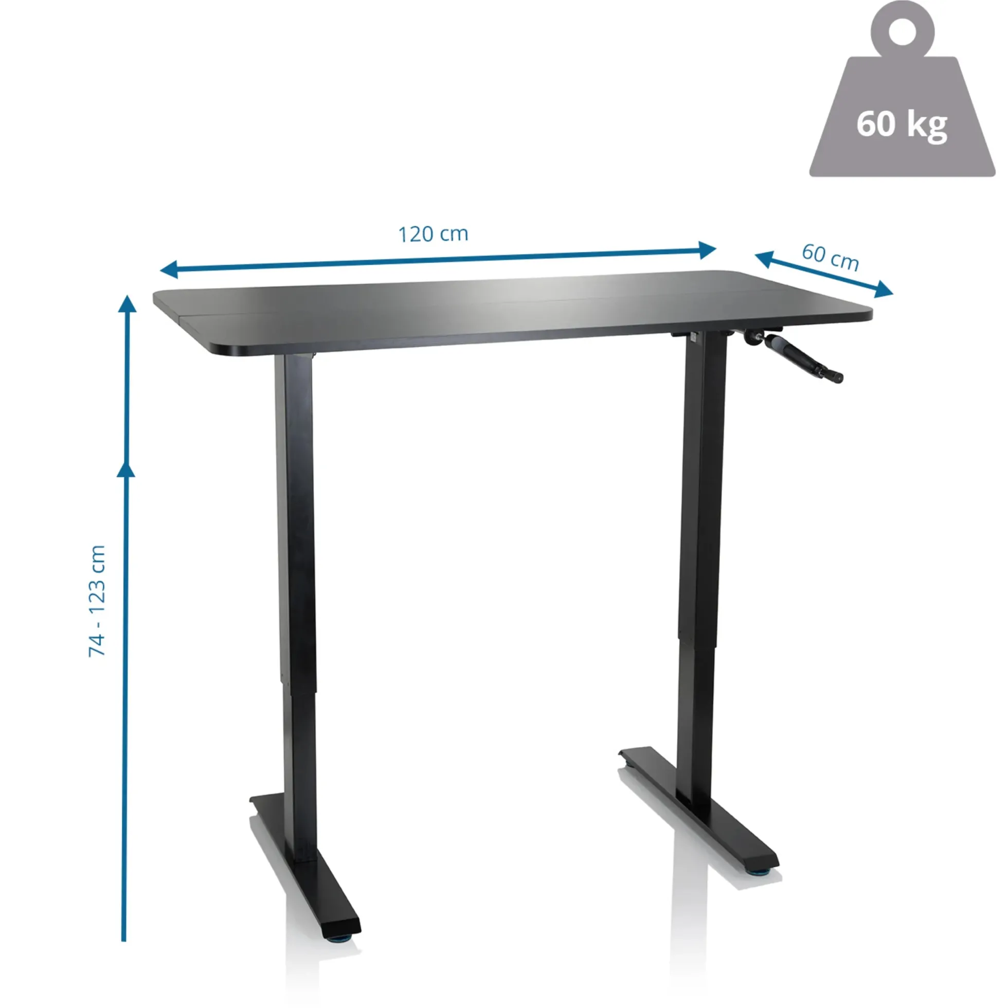 STAND CR - Stehschreibtisch Schwarz
