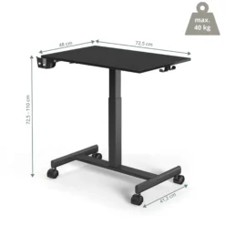Stand K - Stehschreibtisch Schwarz