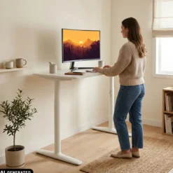 STAND PRO - Elektrisch höhenverstellbarer Schreibtisch 140 x 70 Weiß