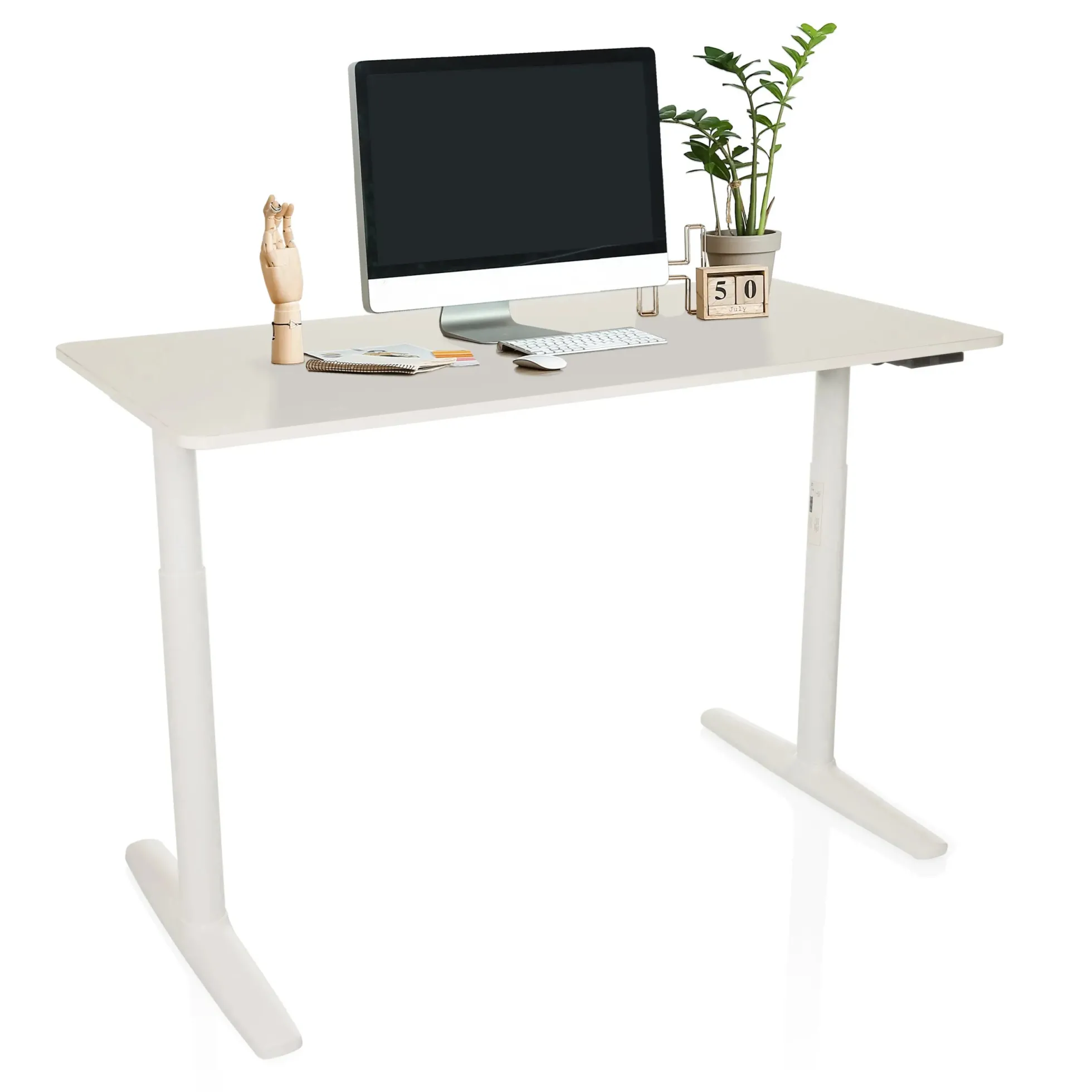 STAND PRO - Elektrisch höhenverstellbarer Schreibtisch 140 x 70 Weiß