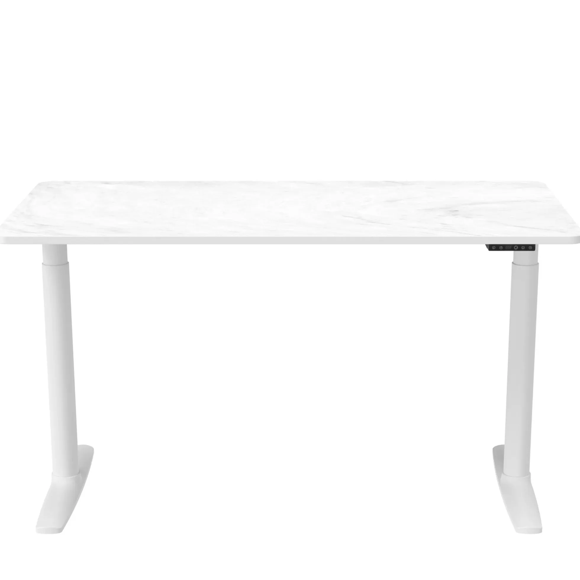 STAND PRO - Elektrisch höhenverstellbarer Schreibtisch 140 x 70 Weiß/Marmor