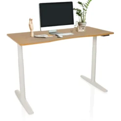 STAND PRO R - Elektrisch höhenverstellbarer Schreibtisch 140 x 70 Eiche