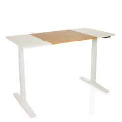 STAND T3 - Elektrisch höhenverstellbarer Schreibtisch 140 x 70 Weiß/Eiche