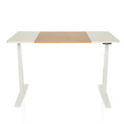 STAND T3 - Elektrisch höhenverstellbarer Schreibtisch 140 x 70 Weiß/Eiche