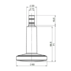 STATO-M | 11 mm | Teppichboden - Stuhlgleiter Schwarz