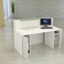 SUNSET | Kompakt-Theke - Empfangstheke Weiß/Grau